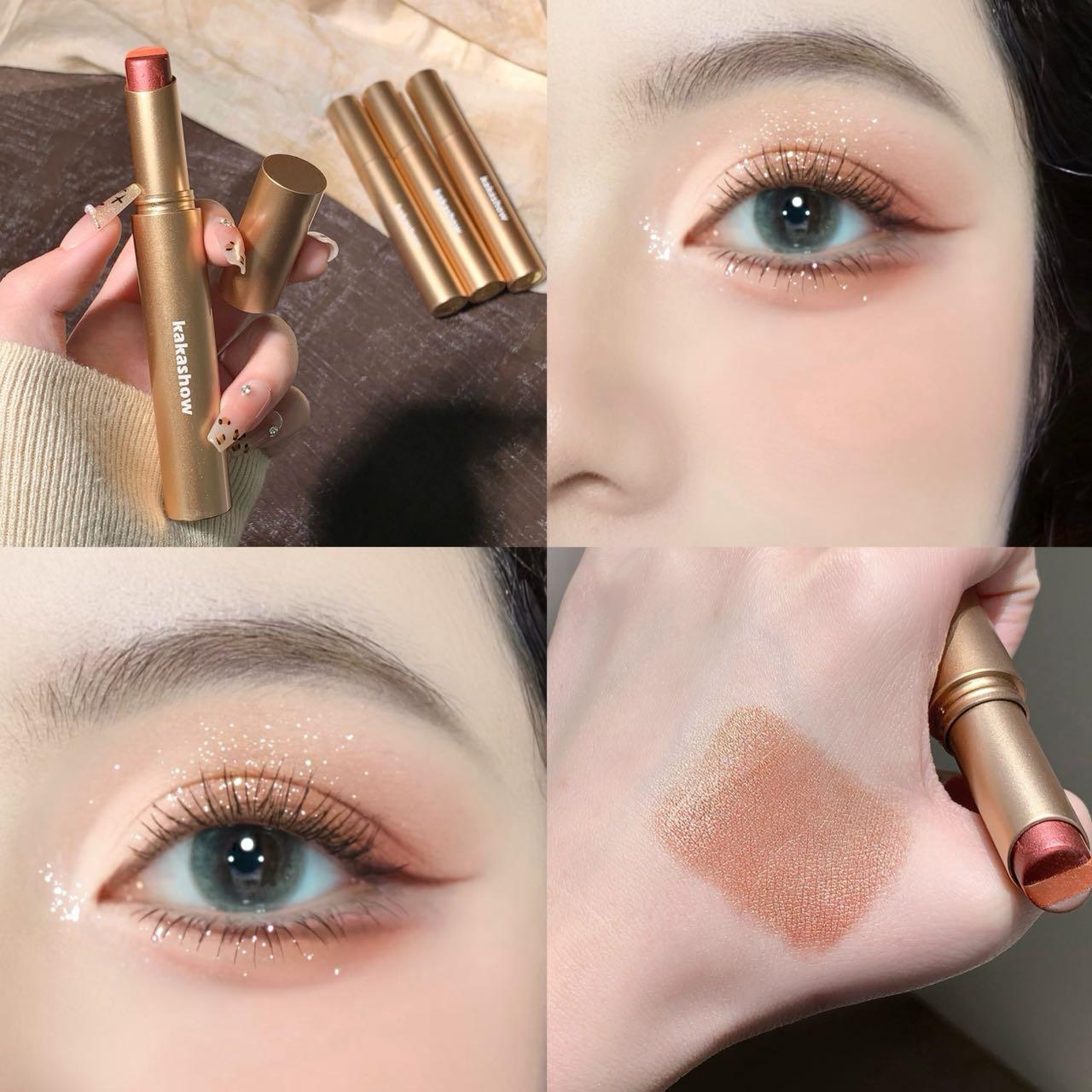 🔥Limit Time Offer!!! BUY 1 GET 1 FREE!!!🔥 3 Color Eyeshadow Stick,New Long Lasting & Waterproof Creamy Eye Shadow,Portable Glitter shadow,Smudge-Proof Long Lasting