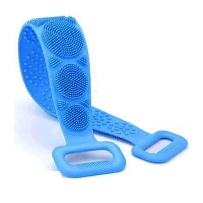Silicone Bath Brush, Double-Sided Exfoliating Back Scrubber with Mesh Sponge
