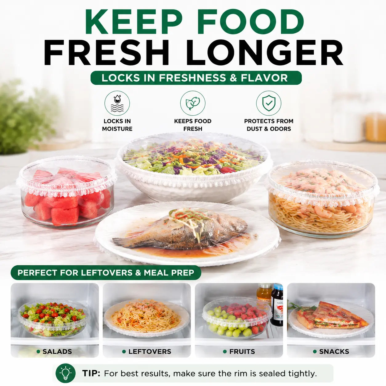 🔥Limit Time Offer!!! BUY 1 GET 1 FREE!!!🔥100PCS Disposable Stretch Food Covers for Bowls & Plates