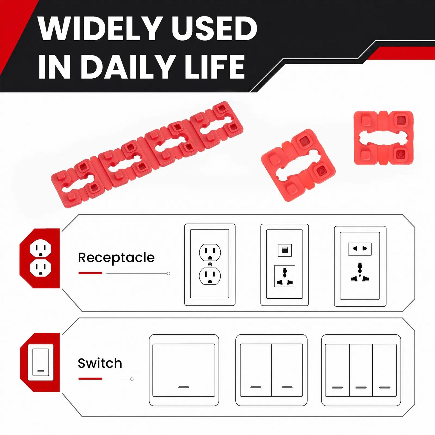 Outlet Spacers for Electrical Box, Non-Conductive Receptacle Spacers for Fixing Loose or Recessed Outlets
