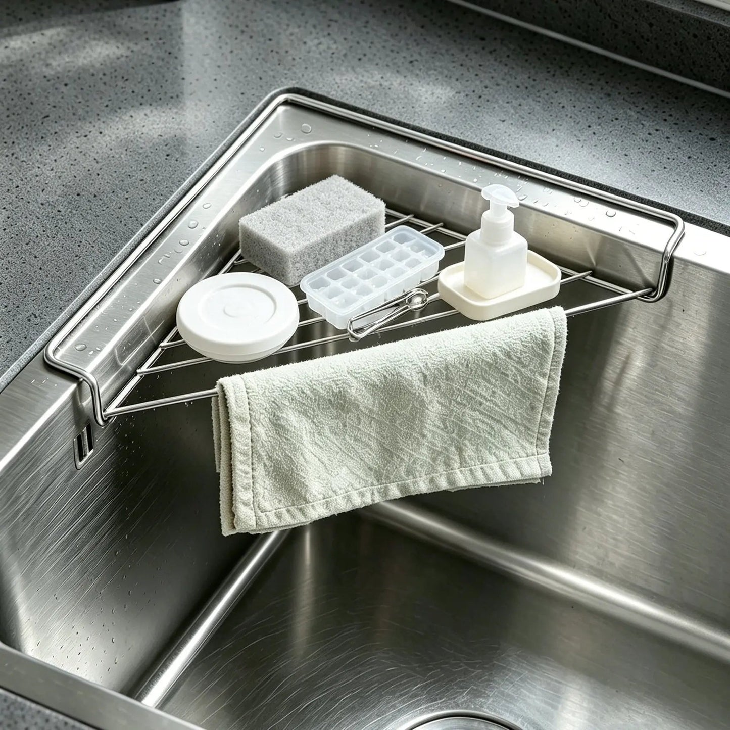 🔥LAST DAY SALE ONLY!! ✨BUY 1 GET 1 FREE!!!🔥Stainless Steel Corner Sink Shelf