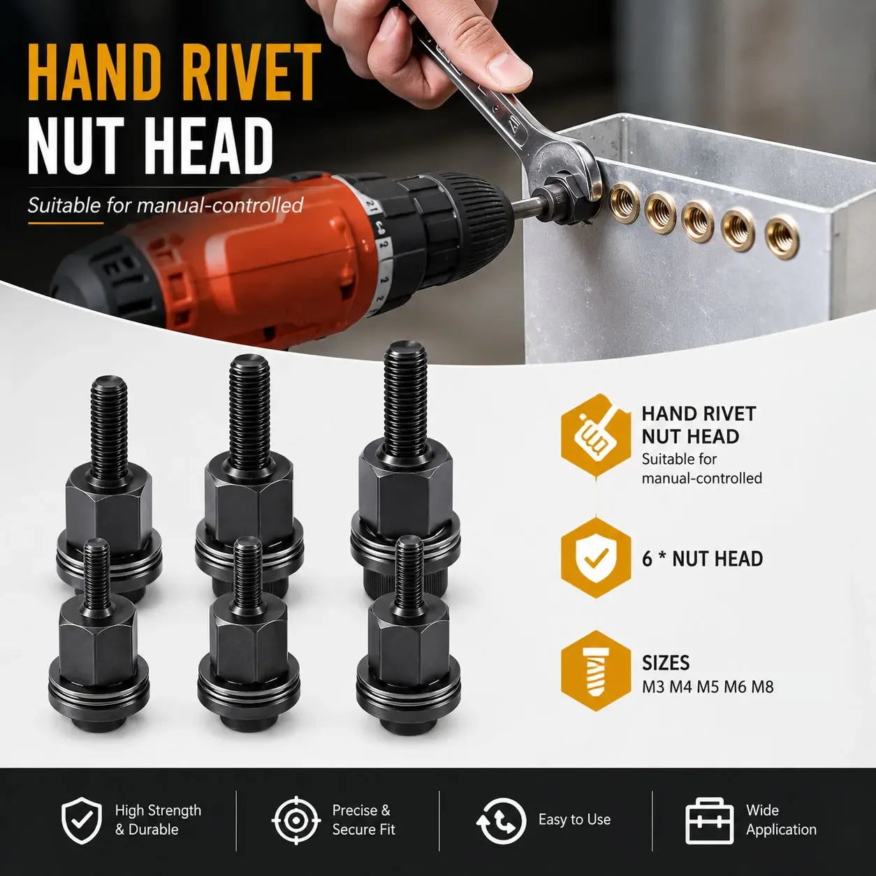 Professional Heavy-Duty Carbon Steel Rivet Nut Tool Set🔧