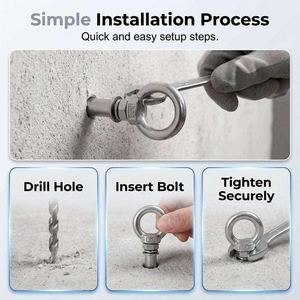 Heavy Duty Expansion Eye Bolts for Secure Concrete Wall Anchoring