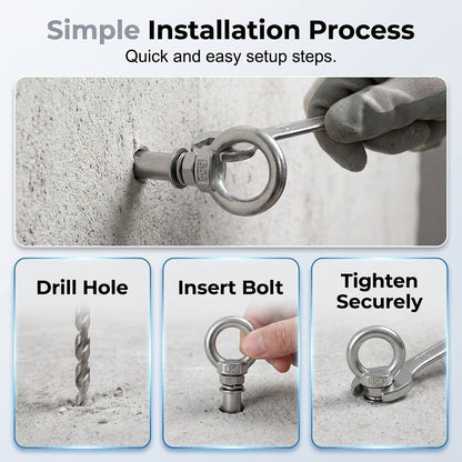 Heavy Duty Expansion Eye Bolts for Secure Concrete Wall Anchoring