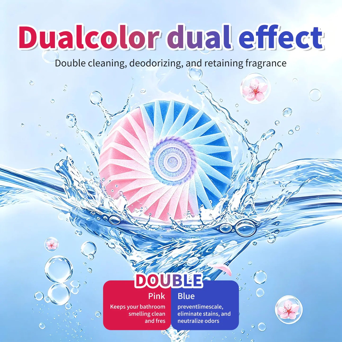 Dual-Color Toilet Bowl Cleaner - 2-in-1 Clean & Deodorize
